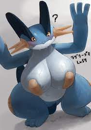 ? blush breasts female huge breasts japanese text nintendo oruka  (kamituki0827) pokémon (species) pokemon swampert text video games wet 