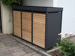 Mulltonnenbox Alu Mit Larcheturen Unbehandelt Von Zaun Fackler Garden Storage House Roof Backyard