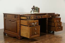 Discount bathroom vanity for customer in bay area. Sold Carved Vintage Executive Or Library Desk Viking Oak By Romweber 34547 Harp Gallery Antiques Furniture