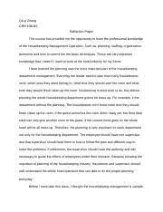 A finger is a limb of the human body and a type of digit, an organ of manipulation and sensation found in the hands of humans and other primates. Housekeeping Reflection Paper Docx Qiuyi Zhang Crn 34045 Reflection Paper This Course Has Provided Me The Opportunity To Learn The Professional Course Hero