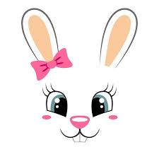 Cute Bunny With Pink Bow Girlish Print With Rabbit Face For Bunny Face Easter Design Cute Bunny