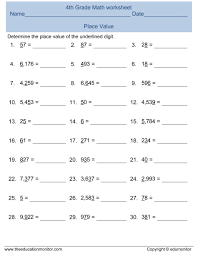 math worksheets decimal place value chart 5th grade elegant