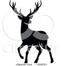 Forest animal deer hand drawing sketch black ink isolated on. Clipart Of A Black And White Deer With Antlers Royalty Free Vector Illustration By Vector Tradition Sm 1219207