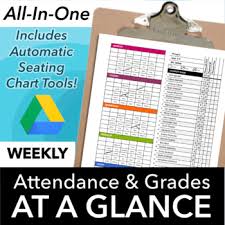 Classroom Seating Chart Attendance And Grade Sheet Template For Google Drive