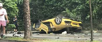 Actor aloysius pang has died after sustaining serious injuries during a singapore. Lamborghini Aventador Singapore Rollover Crash Looks Like A Nfs Scene Autoevolution