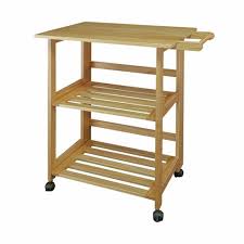 Folding Kitchen Cart With Two Shelves