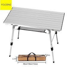Want a more permanent kitchen island table? Portable Folding Kitchen Dining Table Aluminum Foldable Camping Table Adjustable Height Outdoor Folding Picnic Tables Not Marble Dining Tables Aliexpress