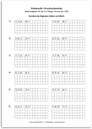 Arbeitsblatt Mathematik Grundrechenarten Division Schriftlich Dividieren Bis 1 Million Nr 4 Pdf