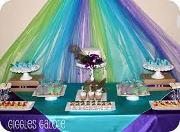 You can go with various colors of peacock such as amber, brown, green, violet, bright blue and many more. Peacock Birthday Party Ideas Photo 18 Of 19 Peacock Birthday Party Peacock Party Theme Peacock Party