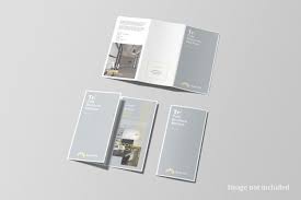 High Angle View Trifold Brochure Mockup Premium Psd Freepik Psd Brochure Flyer Mockup Paper In 2020 Trifold Brochure Brochure Brochures Mockups