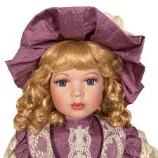 1st Impressions Hand Crafted 24" Porcelain Doll LISHA or MARIE Box Purple  Dress