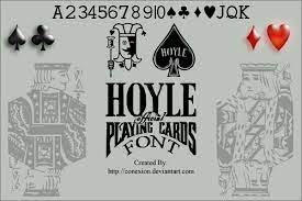 The text generator section features simple tools that let you create graphics with fonts of different styles as well as various text effects; Hoyle Playing Cards Font Conexion Fontspace