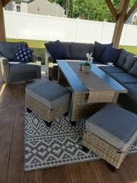Broyhill Patio 5 Piece Cushioned Sectional All Weather Wicker Set Big Lots Patio Seating Sets Patio Design Outdoor Furniture Sets