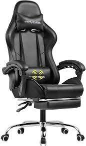 gtplayer gaming chair with footrest ergonomic massage office chair for adults black gaming chair chair massage office chair