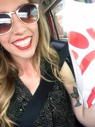 Catching chic fil a for breakfast