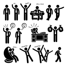 Successful Success Happy Businessman Poses Postures Money Rich Etsy Stick Figures Stick Figure Drawing Happiness Symbol