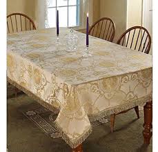 1 Piece 52x70 Gold Oblong Geometric Tablecloth Rich Geometrical Gold Border Fringe Floral Damask Princess Design Pa Damask Pattern Rectangle Table Table Cloth