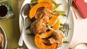 Recipe Roast Duck Pumpkin With Green Peppercorn Harissa Yoghurt Roast Duck Green Peppercorn Recipes