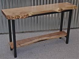 Live Edge Maple Console Table Blackened Steel Base 48 X 13 X 32 Custom Orders Available Live Edge Console Table Live Edge Table Entry Table