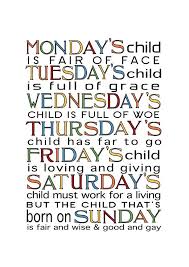 Nursery Art Monday S Child Is Full Of Grace Mondays Child Poem Kids Poems Monday S Child