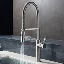 brushed nickel kitchen faucet gooseneck
