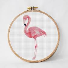 Pink Flamingo Cross Stitch Pattern Modern Cross Stitch