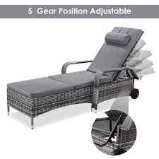 Outdoor Rattan Adjustable Cushioned Lounge Chair 157 95 Free Shipping The Lounge Chair Is Idea Outdoor Chaise Lounge Chair Lounge Chair Outdoor Patio Chaise