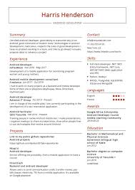 android developer resume sample