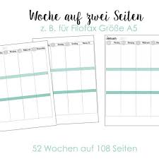 Woche Auf Zwei Seiten Filofax Einlagen 2017 A5 Download Filofax Filofax Einlagen Druckbare Planer