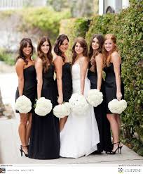 Black And White Wedding Bridal Party I Love This Two Girls In Long Dresses And Two In Short Coco Cory For Me Though Black Bridesmaid Dress Mismatched Black White Wedding Black Bridesmaid Dresses