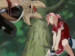Resultado de imagem para sakura tenta impedir sasuke e naruto de lutarem naruto classico