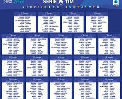 Sabato 24 agosto la prima giornata. Calendario Del 2020