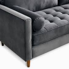 Brown textile capitone background texture. Monroe Mid Century Tufted Seat Sofa