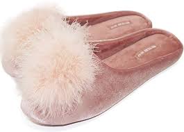 Bctex Coll Women S Slippers Feather Fluffy House Slippers For Women Ladies Pom Pom Memory Foam Velvet House Feather Slippers Memory Foam Flats Womens Slippers