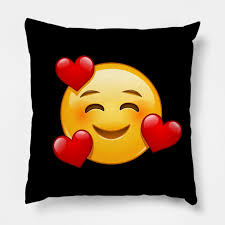 This emoji could be used to show your genuine affection for your significant other and make them feel special because they are. Smiling Emoji With 3 Hearts Emoji Pillow Teepublic