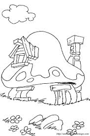 Coloriage De Schtroumpfs Dessin Une Maison Dans Un Champignon A Colorier Coloriage Schtroumpf Coloriage Maison Coloriage