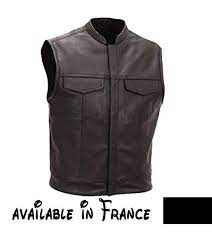 Australian Bikers Gear Veste De Moto En Cuir Noir Soa Sons Of Anarchy Style Ue 2xl 54 Veste Pour Homme En Cuir De Vachette Resistant Leather Men Motorbike Clothing Leather Vest