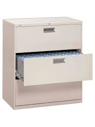 File cabinets three part, telescoping, slide suspension operates on 40 steel ball bearings per slide. Hon Brigade 600 42 W Lateral 3 Drawer File Cabinet Metal Light Gray Office Depot