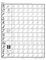 uppercase cursive worksheets broil info