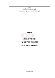 Http Hbogm Meb Gov Tr Modulerprogramlar Kurslar Spor Masa 20tenisi 20 10 12 20ya C5 9f 20grubu 20kurs 20program C4 B1 Pdf