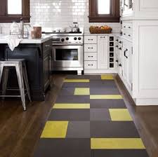 Contemporary Yellow Black Kitchen Runner Rug Minimalist Decor Kitchen Area Rugs Modern Kitchen Mat