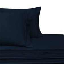 Luxury 100 Cotton 600 Thread Count Sheets Solid Split King Adjustable Bed Sheets Sets Navy Walmart Com Walmart Com