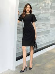 Đầm Mini tay phồng - Đen - YV LE & CO