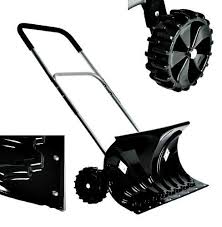 Snow Shovel Metal Edge With Weels Heavy Duty Manual Outdoor Clearing Push Plow Oypla Snow Shovel Heavy Duty Snow Shovels