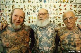 Old Men Looking Badass With Their Tattoos I Dare You To Say They Would Look Better Without Them Old Tattoos Badass Tattoos Tattoo Memes