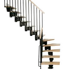 Custom prefab stairs at an affordable price. Arke Kompact 35 In Black Modular Staircase L Kit K35023 The Home Depot