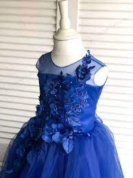 Dark Blue Flower Girl Dress Classic Blue Flower Girl Dress Etsy In 2021 Flower Girl Dresses Blue Flower Girl Dress Lace Flower Girl Dresses