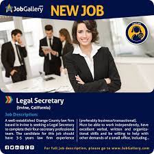 Legal Secretary New Job Job Opening Job Posting