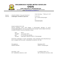 Surat undangan rapat osis merupakan bentuk surat guna mengundang seluruh anggota osis untuk menghadiri rapat untuk membahas sebuah masalah atau keperluan contoh surat undangan rapat perusahaan. 17 Contoh Surat Rapat Osis Smp