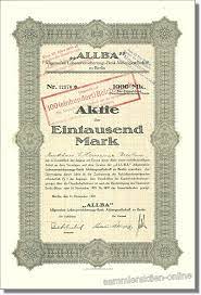 Weitblick ist einer unserer zentralen erfolgsfaktoren. Allba Allgemeine Lebensversicherungs Bank Aktiengesellschaft B Unentwertete Grunderaktie B